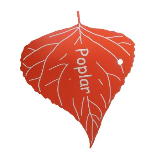 Engraved Poplar Leaf Label